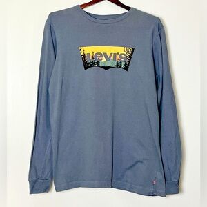 Levi’s Logo T-Shirt Men’s Medium Gray‎ Western Desert Cowboy Americana Heritage